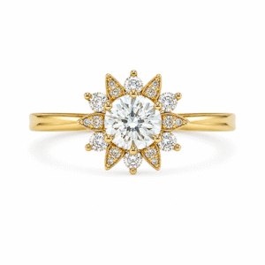 De Beers Forevermark Diamond Starburst Halo Ring in 18K Yellow and White Gold