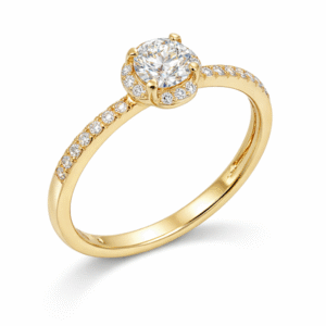 De Beers Forevermark Diamond Engagement Ring with Hidden Diamond Detail in 18K Yellow Gold | 0.43 Carat TW