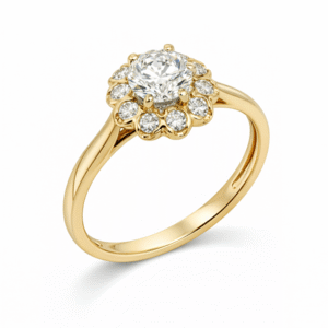 De Beers Forevermark Diamond Floral Halo Ring in 18K Yellow Gold | 1.13 Carat TW
