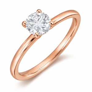 Solitaire Ideal Cut 0.40 Carat Canadian Diamond Ring in 14K Rose Gold