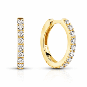 Canadian Diamond 0.20 Carat TW Huggie Hoop Earrings in Yellow Gold