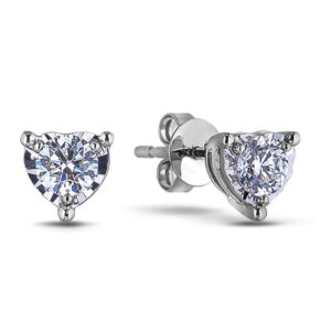 De Beers Forevermark Diamond Miracle Heart Stud Earrings in 18K White Gold