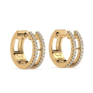 Canadian 0.27 Carat TW Diamond Huggie Hoop Earrings In Yellow Gold