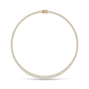 GIA and De Beers Forevermark Diamond Graduating Tennis Necklace in 18K Yellow Gold | 35.88 Carat TW