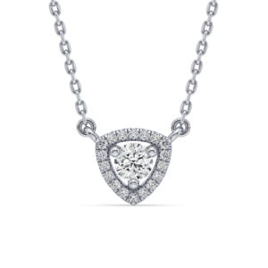 De Beers Forevermark Diamond Trillion Halo Pendant in 14K White Gold 0.34 Carat TW