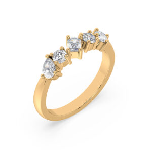 De Beers Forevermark Diamond Mosaic Style Anniversary Ring in 18K Yellow Gold