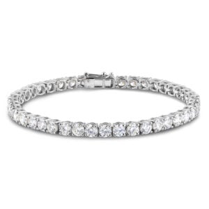 GIA Certified Diamond Tennis Bracelet in 18K White Gold 8.20 Carat TW