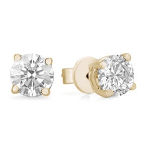 Diamond Stud Solitaire Earrings in 14K Yellow Gold | 0.70 Carat TW