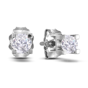 Canadian Diamond Stud Earrings in 14K White Gold 0.71 Carat TW