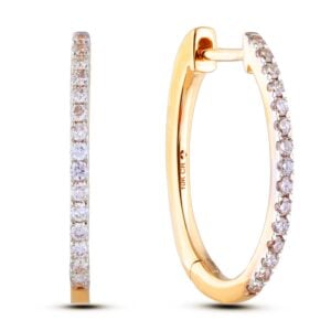 Canadian Diamonds Hoop Earrings in Yellow Gold I 0.25 Carat TW