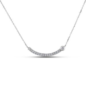 Canadian Diamond 0.34 Carat TW Curve Smile Necklace in White Gold