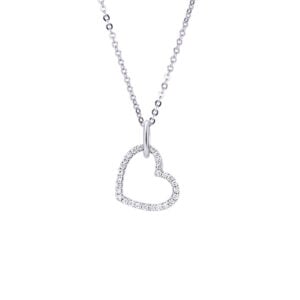Canadian Diamond Heart Pendant in White Gold | 0.33 Carat TW