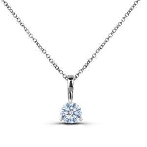 GIA 0.65 Carat Certified Diamond Solitaire Pendant in 14K White Gold