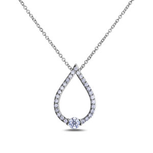 Canadian Diamond Tear Drop Pendant in White Gold | 0.52 Carat TW