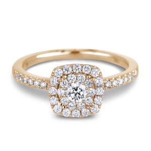 Canadian Diamonds Halo Ring in Yellow Gold