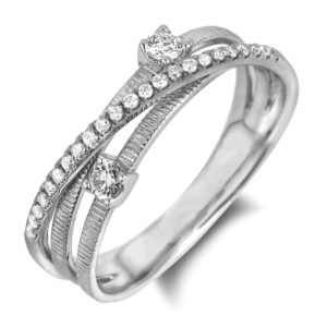 Canadian Diamond Crossover Ring in White Gold
