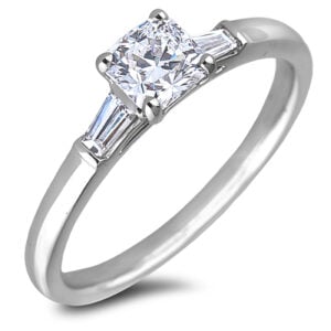 Canadian Diamond Trilogy Engagement Ring in 14K White Gold