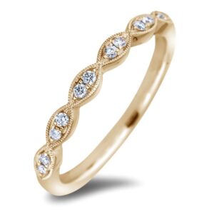 0.10 Carat TW Diamond Vintage Style Anniversary Ring in 14K Yellow Gold