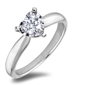 Canadian Diamond Heart Shape Miracle Setting Solitaire Ring in White Gold