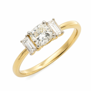 De Beers Forevermark Diamond Three Stone Anniversary Ring In 18K Yellow Gold 0.85 Carat TW