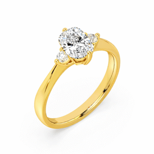 De Beers Forevermark 0.50 Carat Diamond Trilogy Style Ring in 14K Yellow Gold
