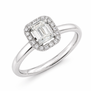 De Beers Forevermark 0.50 Carat Diamond Classic Halo Engagement Ring in 18K White Gold