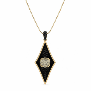 Men’s Canadian Desert Diamond & Black Diamond Pendant 18K Yellow Gold