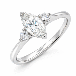 De Beers Forevermark 0.50 Carat Diamond Trilogy Ring in 18K White Gold