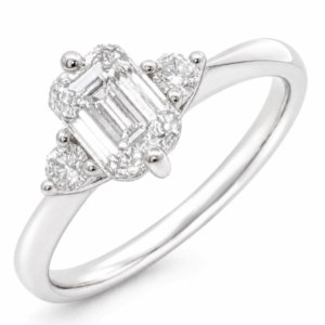 De Beers Forevermark 1.00 Carat Diamond Trilogy Style Ring in 14K White Gold