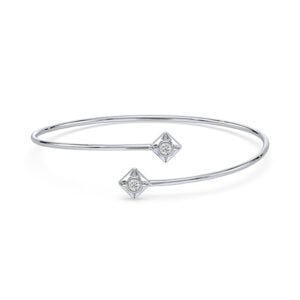 Canadian Diamond Open Bangle in White Gold