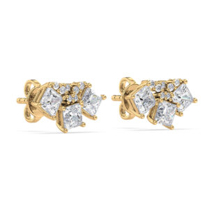 De Beers Forevermark Diamond Art Deco Stud Earrings in 18K Yellow Gold