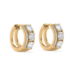 De Beers Forevermark Diamond Hoop Earrings in 18K Yellow Gold 1.18 Carat TW