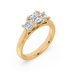 Black Label De Beers Forevermark Diamond Trilogy Engagement Ring in 14K Yellow Gold 1.32 Carat TW