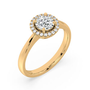 Canadian Diamond Halo Ring in Yellow Gold 1.10 Carat TW