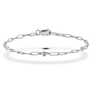 Trilogy Canadian Diamond Paperclip Bracelet in Sterling Silver