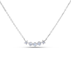 Canadian Diamond Curve Necklace in White Gold