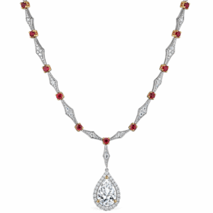 De Beers Forevermark Diamond and Ruby Necklace In 18K Gold