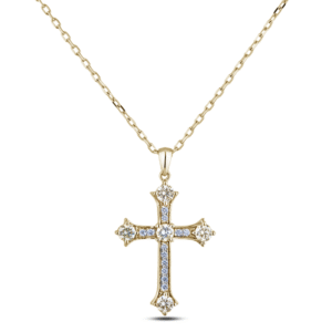 Canadian Diamond Orthodox Cross Pendant in Yellow Gold