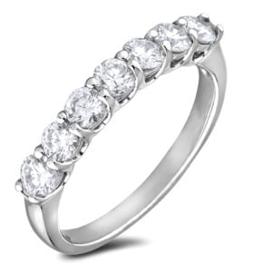 7 Stone Canadian Diamond Anniversary Ring In White Gold