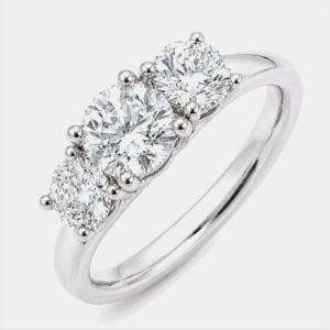 De Beers Forevermark Diamond Trilogy Engagement Ring in 18K White Gold 2.01 Carat TW
