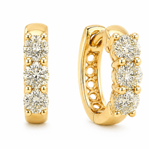 Canadian Diamond Hoop Earrings in Yellow Gold | 1.32 Carat TW