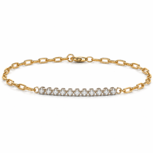 Canadian Diamond 0.25 Carat TW Paperclip Chain Bracelet in White and Yellow Gold (Copy)