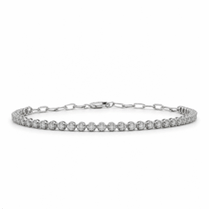 Sterling Silver 1.29 Carat TW Canadian Diamond Tennis Paperclip Chain Bracelet