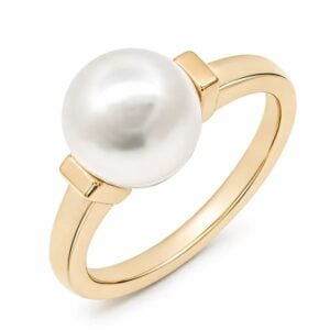 Freshwater Pearl Tension Set Ring in 14K Yellow Gold