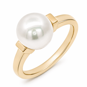 Freshwater Pearl Tension Set Ring in 14K Yellow Gold