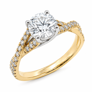 De Beers Forevermark Desert Diamond Twist Band Engagement Ring in 14K Yellow Gold