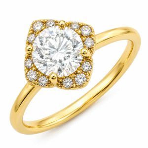De Beers Forevermark Diamond Flora Halo Ring in 18K Yellow Gold