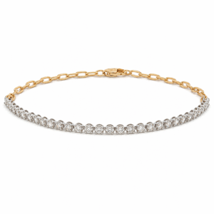Canadian Diamond 0.70 Carat TW Paperclip Chain Bracelet in White and Yellow Gold