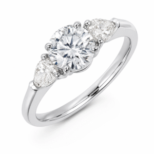 GIA Diamond Trilogy Ring in 14K White Gold 2.01 Carat TW