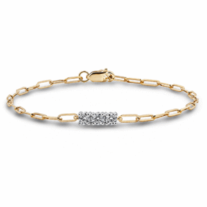 Canadian Diamond 3 Stone Bracelet In Yellow and White Gold